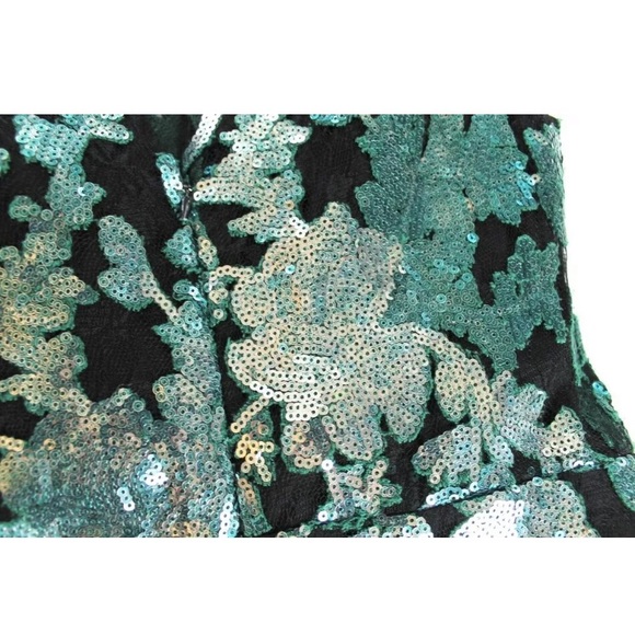 Badgley Mischka Black & Green Sequin Lace Ivy 2 - Picture 7 of 7